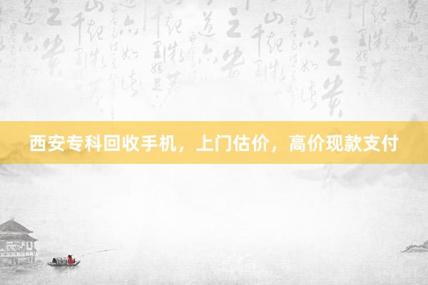 西安专科回收手机，上门估价，高价现款支付